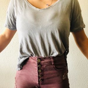Gray Shirt W/ Lace Sides